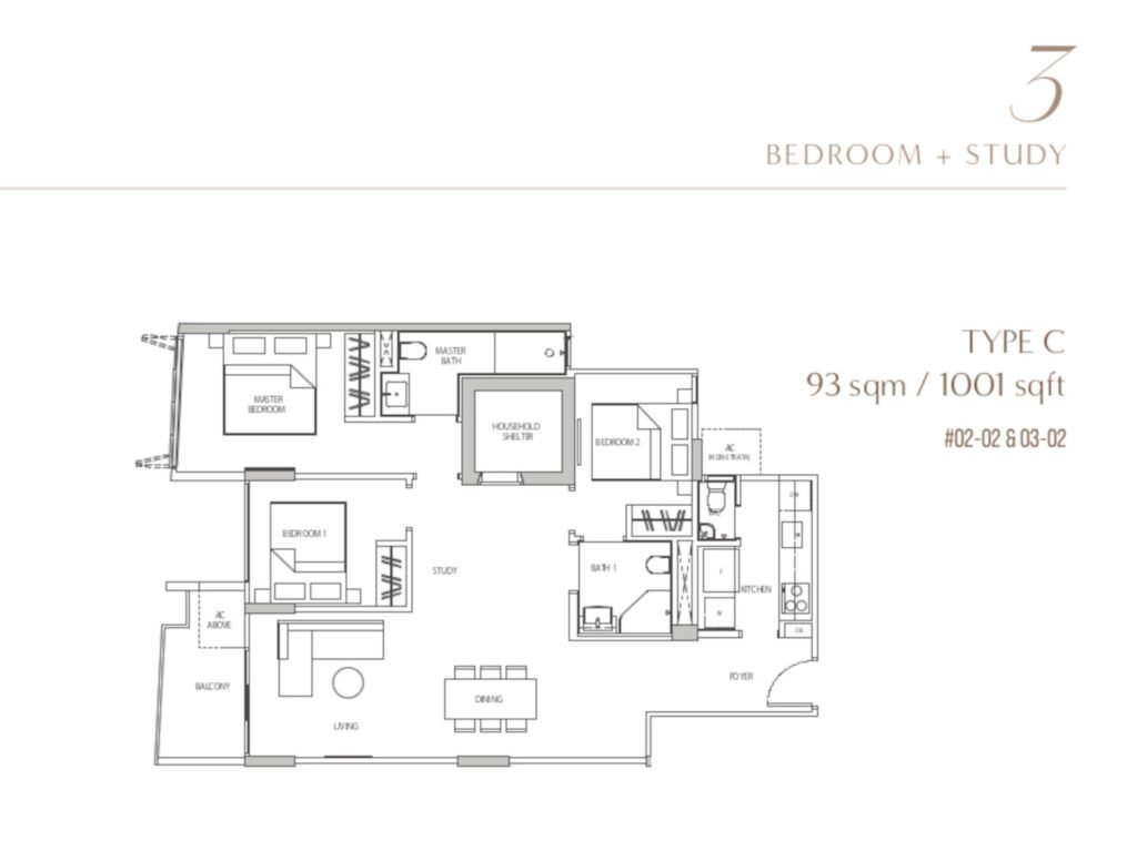 Ocho 3 Bedrooms Floor Plan