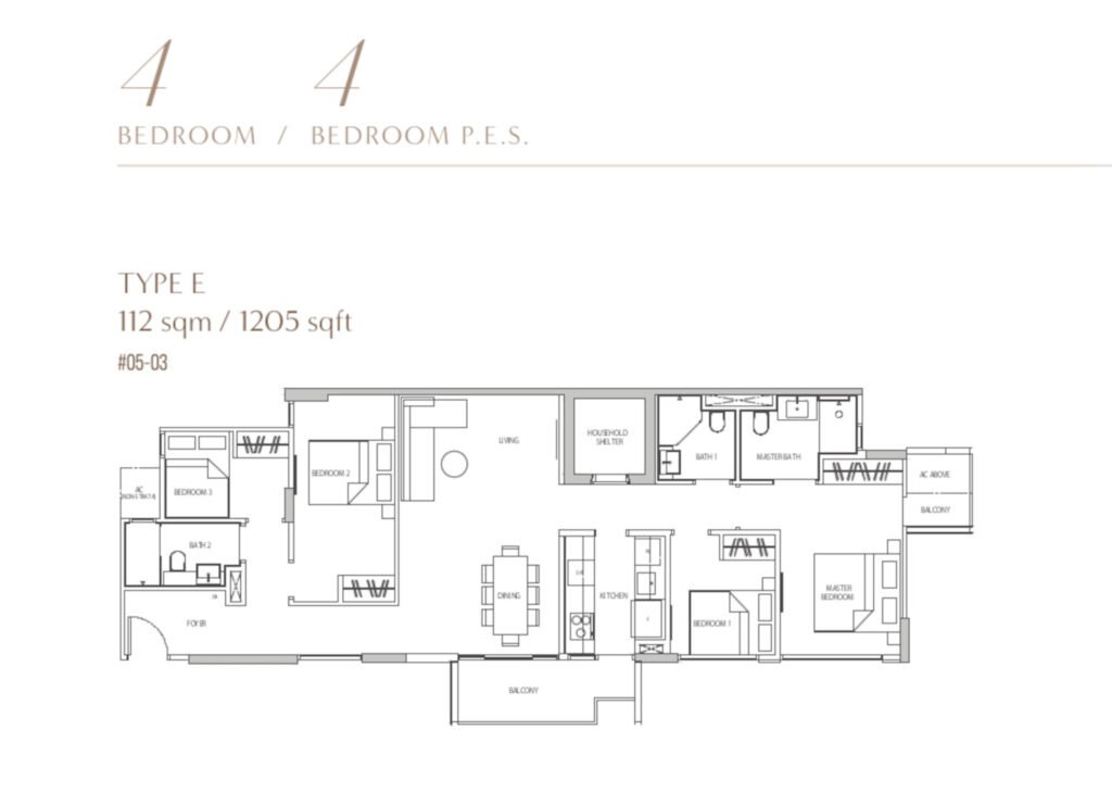 Ocho 4 Bedrooms Floor Plan